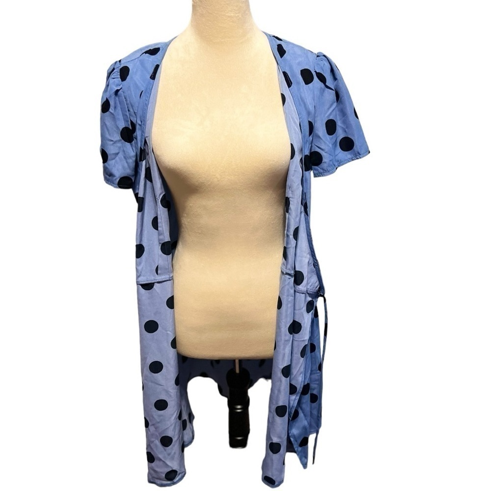 Cooper St Women's Short Sleeve polka dot Printed Wrap Mini Dress size small - Picture 6 of 7